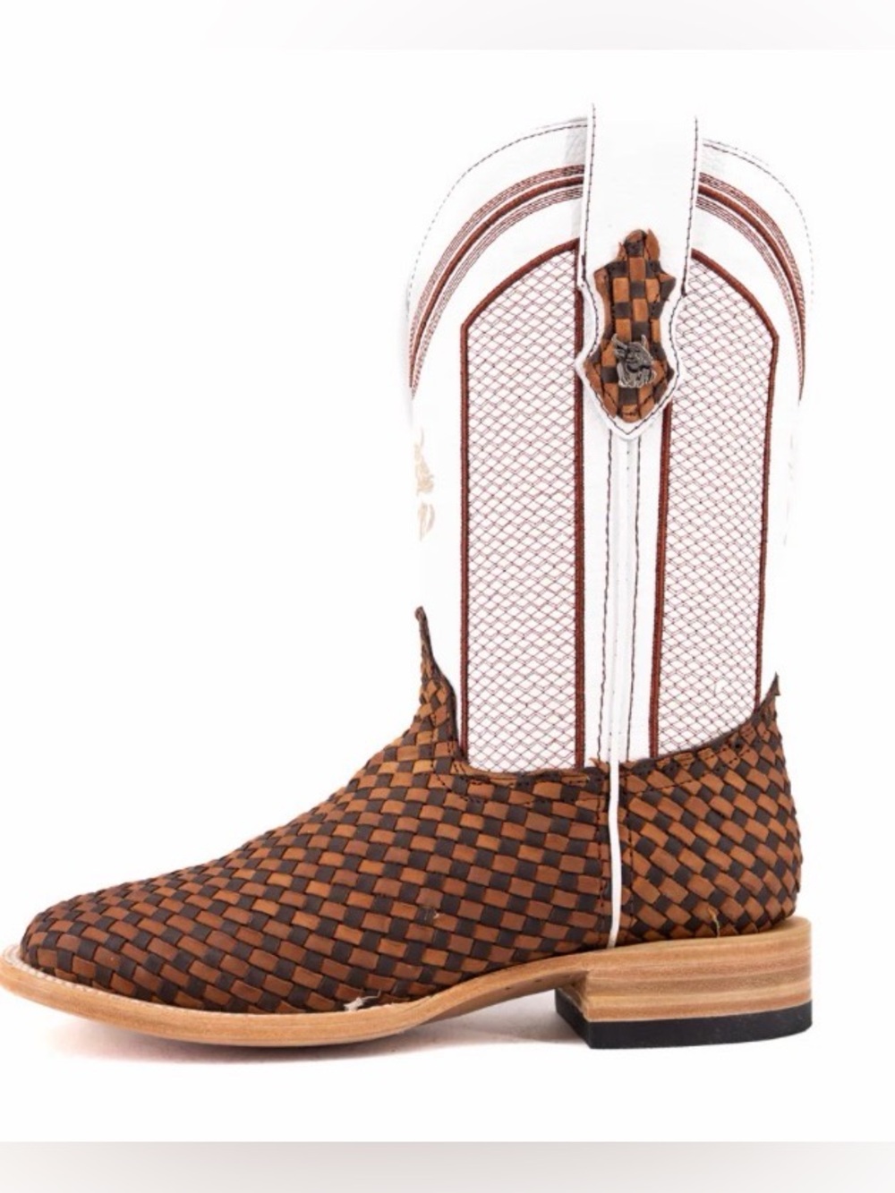 Rock’em Men's Brown Woven Cowboy Boots - Classic Western Style